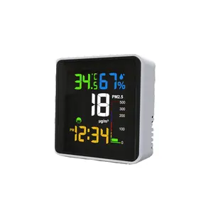 Yüksek kaliteli PM2.5 dedektörü LCD ekran iç sıcaklık ve nem Mini hava kalitesi monitör PM2.5