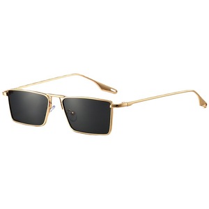 Lunettes de soleil tendance pour femmes, monture carrée en métal, protection UV400, verres AC, YC6216-C1 - Product Image 2