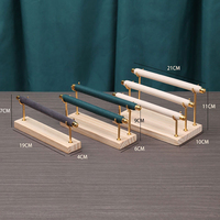 Présentoir détachable en bois et velours pour bagues à bijoux 1/2/3 couches