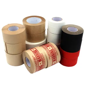 Custom Logo Printed Black Packing Water Activated Non-Reinforced Kraft Gummed Paper Tape