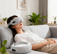 Masseur oculaire au graphène le plus vendu avec contrôle de la minuterie, appareil chauffant pour le soin des yeux doté de la technologie de vibration par pression d'air