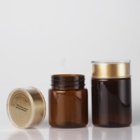 Bouteille de médicaments DINGNA 150cc en PET à double couvercle cylindrique, sérigraphiée, pour pilules, capsules, comprimés et confiseries solides