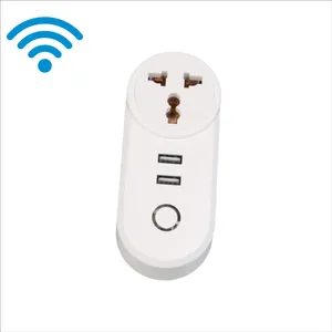 2usb Soket Rumah Pintar Wifi Universal Smart Life Alexa Smart Plug Us Uk In Au Eu Smart Power Plug dengan Port Usb