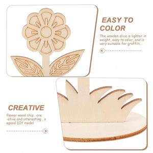 Wholesale Wooden Flower Ornaments Blank Flower Shape <b>Wood</b> <b>Slices</b> for DIY Crafts and Decorations Dropshipping - Product Image 3