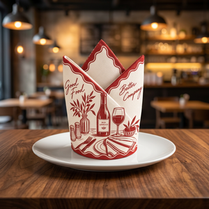Serviette en coton imprimée de qualité supérieure avec motif vin rouge et table à manger – Serviette en tissu style bistrot français pour la maison, le restaurant, l'hôtel - Product Image 5