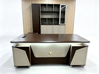 Bureau de direction en forme de L moderne et écologique, design high-tech doré, certification ISO, garantie 3-5 ans pour le bureau