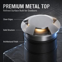 Luz LED Subterránea de 4 Lados con Cubierta Transparente de PC, IP67 Impermeable, Lámpara Cuadrada Empotrada para Jardín, Plaza y Camino