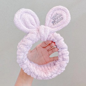 Lavado de cara de Spa baño fabricante Venta caliente Carol de microfibra de banda de Pelo elástico Bowknot niñas diademas - Product Image 4