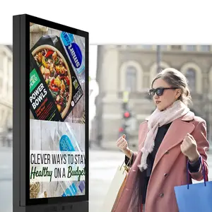 32 43 55 65 75 pollici 2500 nit IK 10 IP 66 lettore pubblicitario per schermo LCD con segnaletica digitale a parete Super stretta per esterni