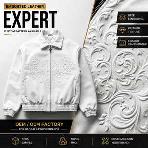 OEM Wholesale Fashion Motorcycle <strong>Jacket</strong> <strong>for</strong> <strong>Men</strong> Manufacturer Custom Logo Embossed <strong>Men'S</strong> Genuine Leather Varsity <strong>Jacket</strong> - Product Image 2