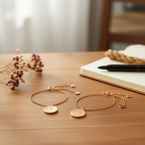 Pulsera de Acero Inoxidable con Colgante de Moneda en Tono Dorado, Cadena Ajustable, Joyería para Mujer, Accesorio de Moda - Product Image 3