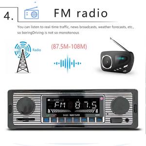 Récepteur Audio de voiture classique 12V mains libres rétro double bouton voiture lecteur MP3 Radio FM tuner stéréo USB AUX haut-parleur accessoires - Product Image 4