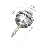 Bouton de sangle de verrouillage antidérapant de qualité supérieure chromé avec blocs de sangle pour guitare électrique basse
