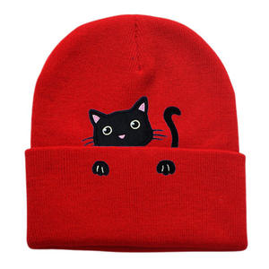 <span class=keywords><strong>Chat</strong></span> mignon brodé imperméable tricoté chapeau extérieur chaud bonnets casquette Street Style Penny casquette avec <span class=keywords><strong>chat</strong></span> sur la tête <span class=keywords><strong>Image</strong></span> - Product Image 6