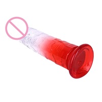 Dildo multi-tamaño sin huevos, de cristal degradado, impermeable IPX7, ligero, pene artificial para mujer