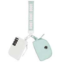 Portefeuille de poignet portable multifonctionnel mini avec fermeture éclair et double poche, personnalisable avec logo, tendance unisexe 2024