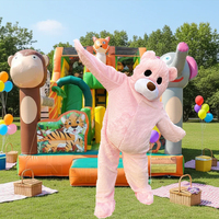 Château gonflable populaire avec costume de mascotte et design de personnage de dessin animé, en tissu PVC pour usage commercial, garantie de 3 ans