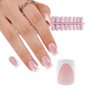 150Pcs Deep French <span class=keywords><strong>Gel</strong></span> Nail Tips Doux Pré-formé Court Carré <span class=keywords><strong>Faux</strong></span> <span class=keywords><strong>Ongles</strong></span> Pas Besoin De Fichier <span class=keywords><strong>Ongles</strong></span> Artificiels - Product Image 1