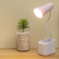 Livraison directe économie d'énergie LED USB avec porte-stylo lampe d'étude travail sommeil Table de chevet lampe de bureau de lecture
