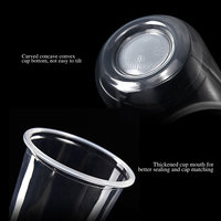 Gobelets en plastique transparent jetables en PP à paroi simple, forme en U, écologiques, avec logo personnalisé OEM/ODM, 6/8/9/16/24/32 oz, pour boissons froides avec couvercle