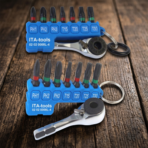 Jeu de 8 embouts à anneaux colorés (1/4"H) x 65 mmL (finition phosphate de manganèse noir) avec porte-clés - Product Image 1