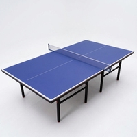 Table de tennis de table pliable en MDF de 18 mm pour l'intérieur et l'extérieur, table de ping-pong durable avec filet, montage facile et structure robuste