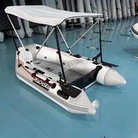 RSMam270 Bateau pneumatique gonflable de 270 cm avec support pour canne à pêche et auvent