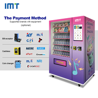 Distributeur automatique de boissons et de collations coloré avec écran tactile et module de paiement pour les espaces commerciaux