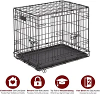 Fabricant de caisses pliables en métal pour chiens 24 30 36 42 48 pouces Cage pour chien pliable en métal XXL Black Impact Dog Kennel Crate