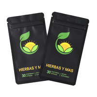 Sachets en aluminium personnalisés avec impression, feuille d'emballage en plastique mate noire, petits sachets plats en mylar avec fermeture éclair