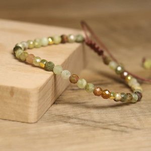 New 4mm Green Garnet <strong>Beaded</strong> <strong>Bracelet</strong> for Women Natural Gemstone Tsavorite Adjustable Healing Crystal Dainty Stone <strong>Bracelet</strong> - Product Image 3