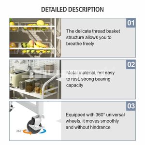Tùy chỉnh dây kim loại hiển thị đứng Rack chủ dao nhà bếp phụ kiện hiển thị kệ với hocks và bánh xe - Product Image 5