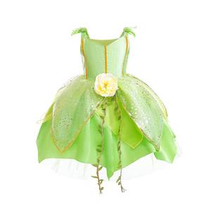 Disfraz de Hada HP para Niñas, Vestido de Princesa Tinkerbell, Alas de Elfo, Vestidos de Fiesta de Cumpleaños para Niñas Pequeñas, Poliéster - Product Image 4