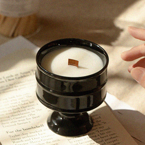 Bougie d'aromathérapie artisanale en cire <span class=keywords><strong>de</strong></span> soja, dans un pot en céramique à <span class=keywords><strong>pied</strong></span> haut, au design moderne, longue durée, pour la maison et la chambre, idéale pour les fêtes <span class=keywords><strong>de</strong></span> Diwali - Product Image 6