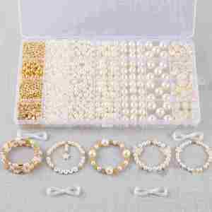Kit de Bricolaje para Hacer Joyas, Juego de Separadores de Perlas y Oro, Cuentas Sueltas en Caja de 24 Compartimentos para Pulseras, Collares y Manualidades - Product Image 1