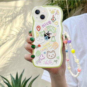 Breloque de téléphone en bois motif floral, courte, rose, style Instagram, pour femmes, à suspendre sur bracelet ou à porter autour du visage - Product Image 2