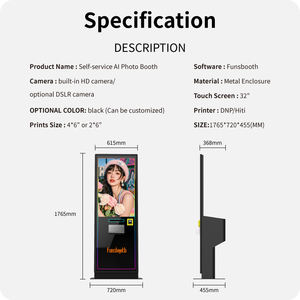 Kiosque de paiement tout-en-un avec autocollants de <span class=keywords><strong>dessin</strong></span> IA, miroir esthétique pliable, logiciel de génération IA, machine robotisée, photomaton IA - Product Image 6