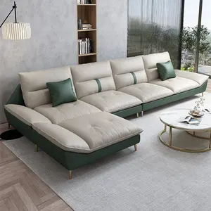 Ensemble de meubles de salon de luxe, canapé d'angle en tissu imperméable, ensemble de canapé moderne en forme de L pour la maison