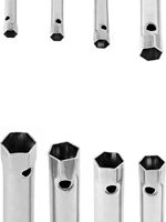 Jeu de clés à bougie d'allumage, clés tubulaires en acier allié 10 pièces, kit d'outils en T, 6 x 7-20 x 22 mm avec 2 barres Tommy métriques