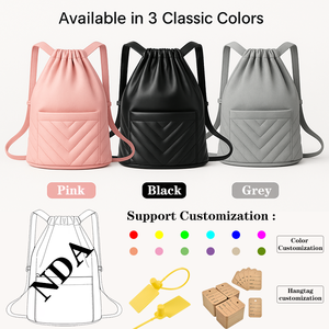 Eco-friendly Silicone Fabric <b>Backpack</b> Waterproof Lightweight <b>Drawstring</b> Bag for School Travel Gym Custom Logo OEM ODM Supplier - Product Image 2