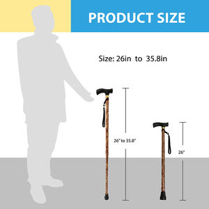Adjustable Floral Aluminum <strong>Medical</strong> Walking Cane Ergonomic Anti-Slip Sturdy Base <strong>Telescope</strong> Design for Rehabilitation Therapy - Product Image 5