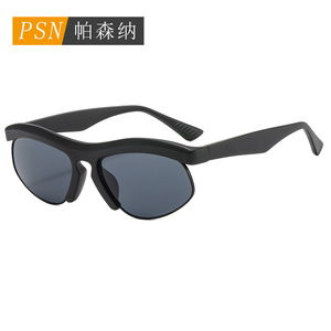 Gafas de sol con montura completa, lentes esféricas, UV400, de plástico, para mujer, a la moda, para deportes al aire libre - Product Image 4
