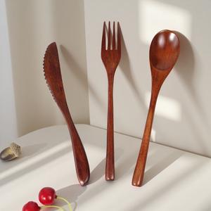 Stoviglie in Legno Massello per la Casa, Cucchiai, Forchette e Bacchette in Legno Intero all'Ingrosso. - Product Image 1