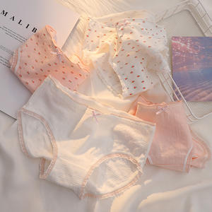 Doux petit sous-vêtement fileté à fleurs noeud papillon fille taille Pack hanche Triangle caleçon mignon dentelle bordure <span class=keywords><strong>culotte</strong></span> - Product Image 2
