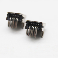 Conector de ángulo recto de doble fila hembra MINI USB Altura 9,8mm Posiciones 5P para placa Pcb o conector de carga de teléfono móvil