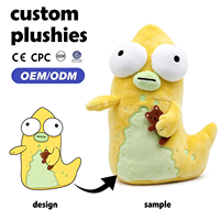 Peluche Monstre Ronde Personnalisée à l'Expression Féroce – Jouet de Collection Amusant pour les Fans de Jeux et d'Horreur