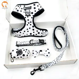 Manufacturer Personalized Pet Dog Harness Neoprene Padded Printed Dog Leash With Customized Logo And Pattern