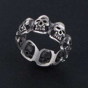 Retro Skull <b>Ring</b> For Men Geometric Skeleton Design Rock Hip Hop Jewelry SA098 - Product Image 3