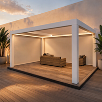 Pergola motorisée 20x20, pergola rétractable en aluminium, éclairage solaire LED extérieur, bâtiments de jardin