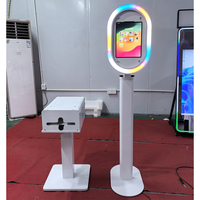 Photo Booth DSLR Modern Retro Persegi Panjang Baru untuk iPad dengan Penutup Lampu RGB dan Stiker Aksesoris Kustom